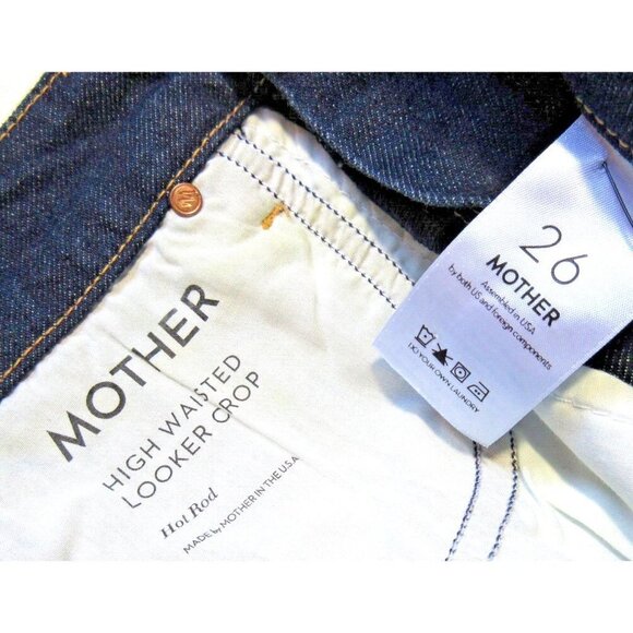 NWT Mother High Waisted Looker Crop in Hot Rod Stretch Skinny Jeans 26 - Picture 4 of 8